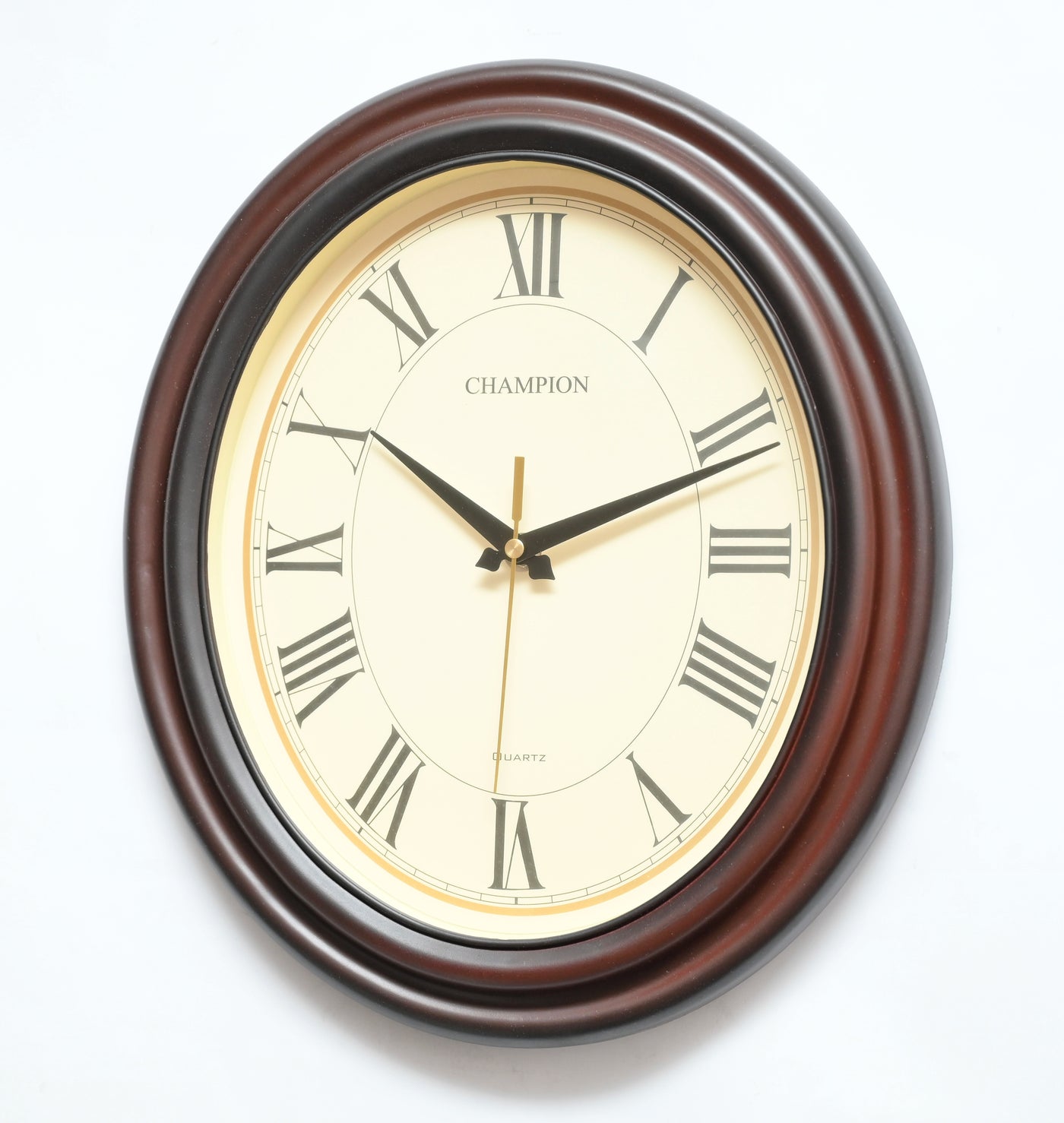 Champion 13" Masterly Oval Roman Walnut Wall Clock