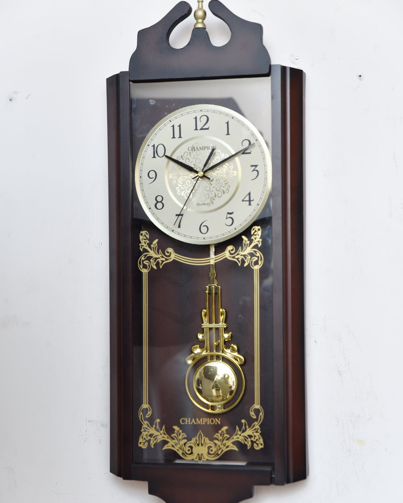 Champion Mahagony Wood Framed Pendulum Wall Clock