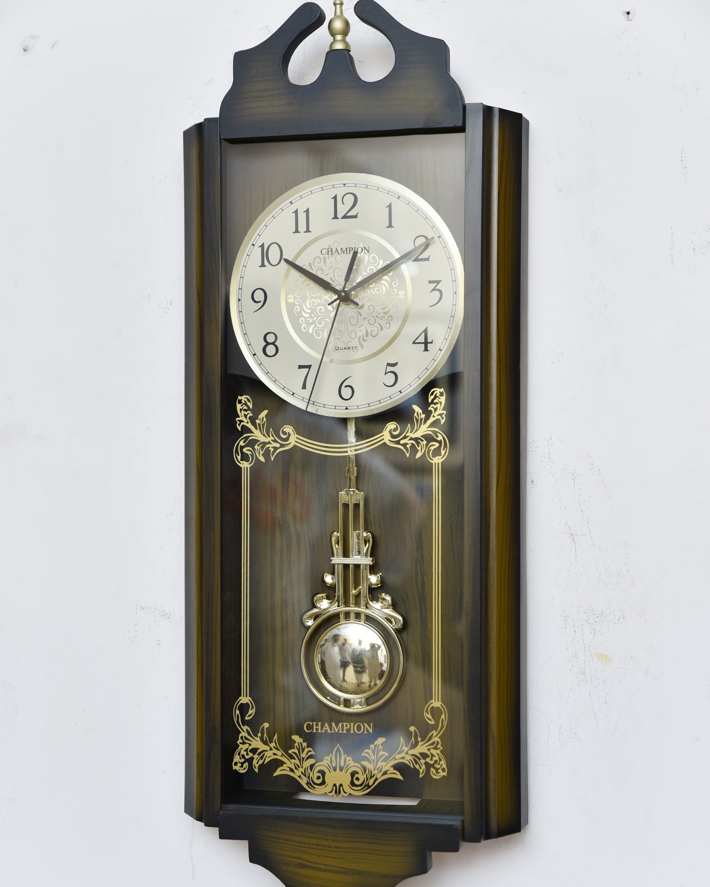 Champion Traditional Wood Framed Pendulum Wall Clock
