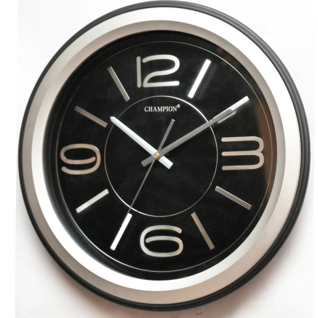 Champion 16" Dandy Shrapnel Black Wall Clock