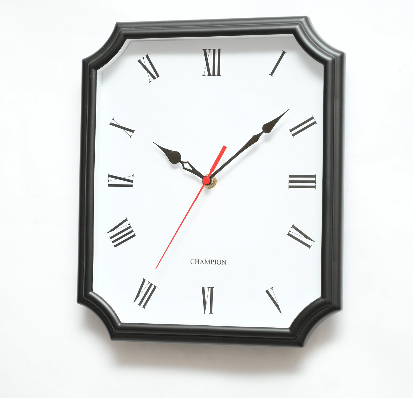 Champion 12" Tapered Rectangular Simple Black Wall Clock