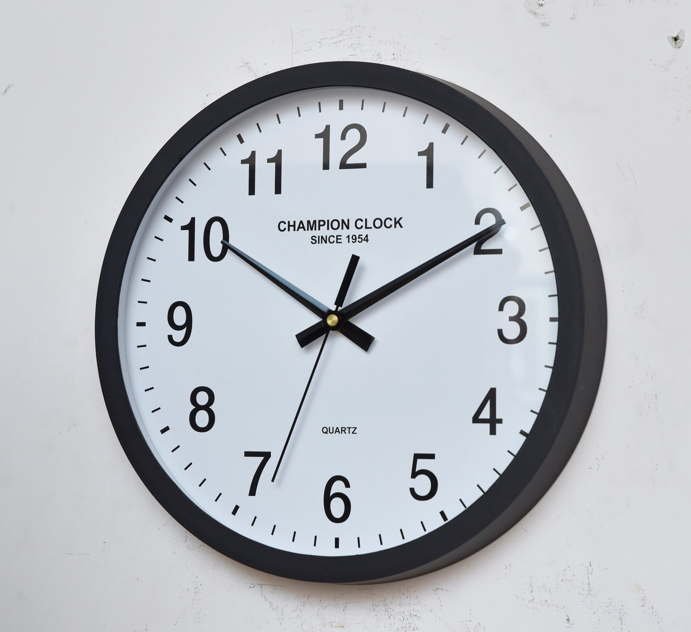 Champion 12″ Black & White Quartz Wall Clock