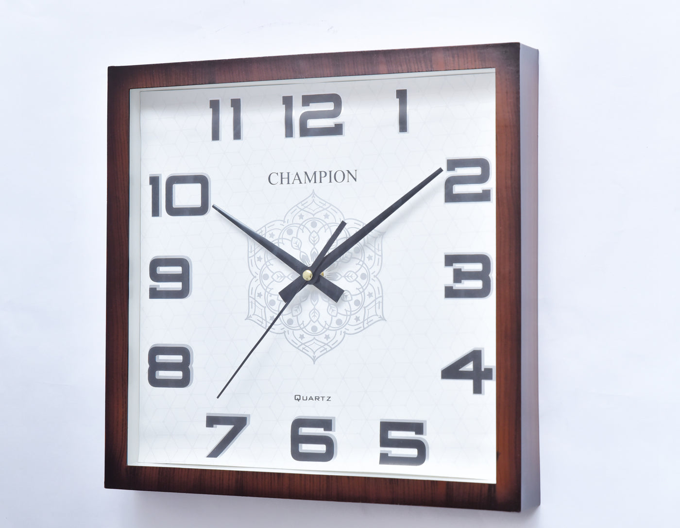 Champion Brown Bold Digits Square Wall Clock