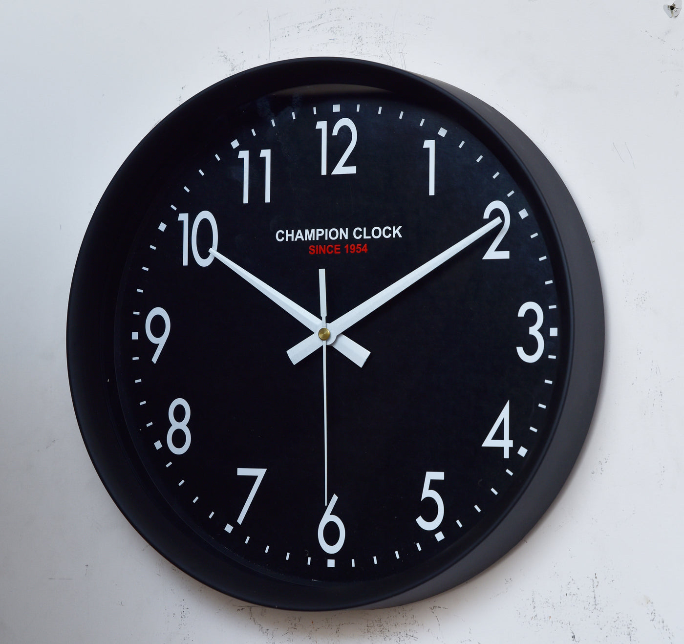 Champion 11.5″ Black Round Exclusive Wall Clock