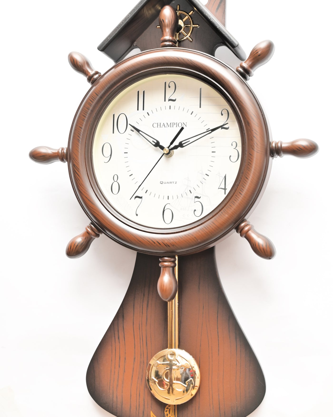 Champion Walnut Ship Anchor Pendulum Wall Clock