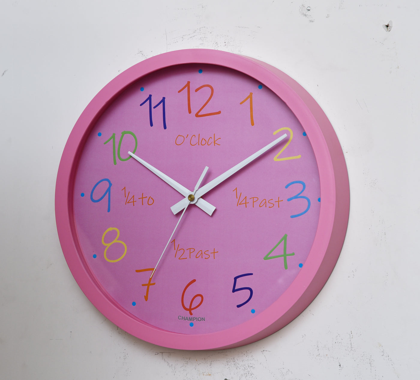 Champion 12″ Pink Kids Colourful Wall Clock