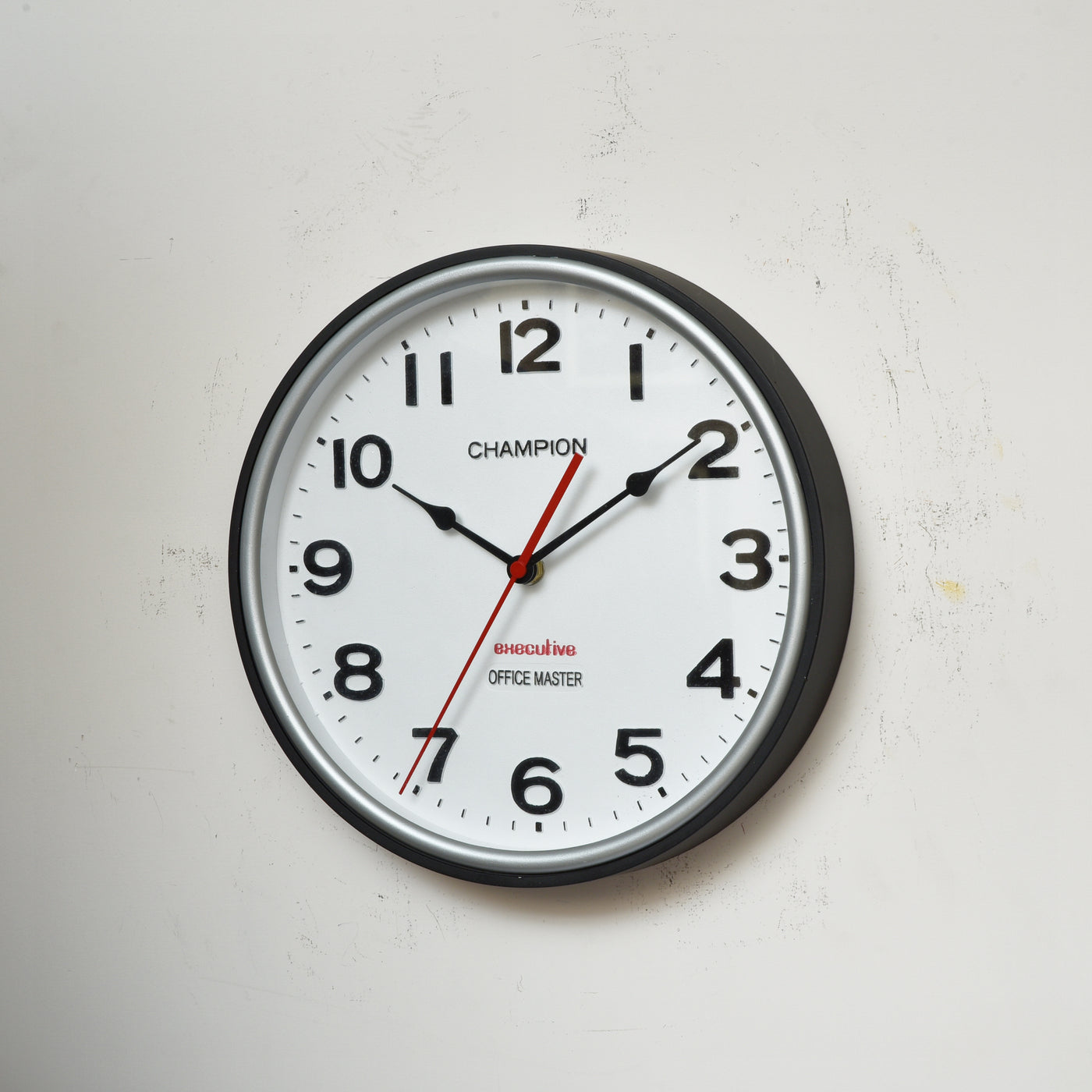Champion 11-inch Two Tone Black-Silver Color Wall Clock