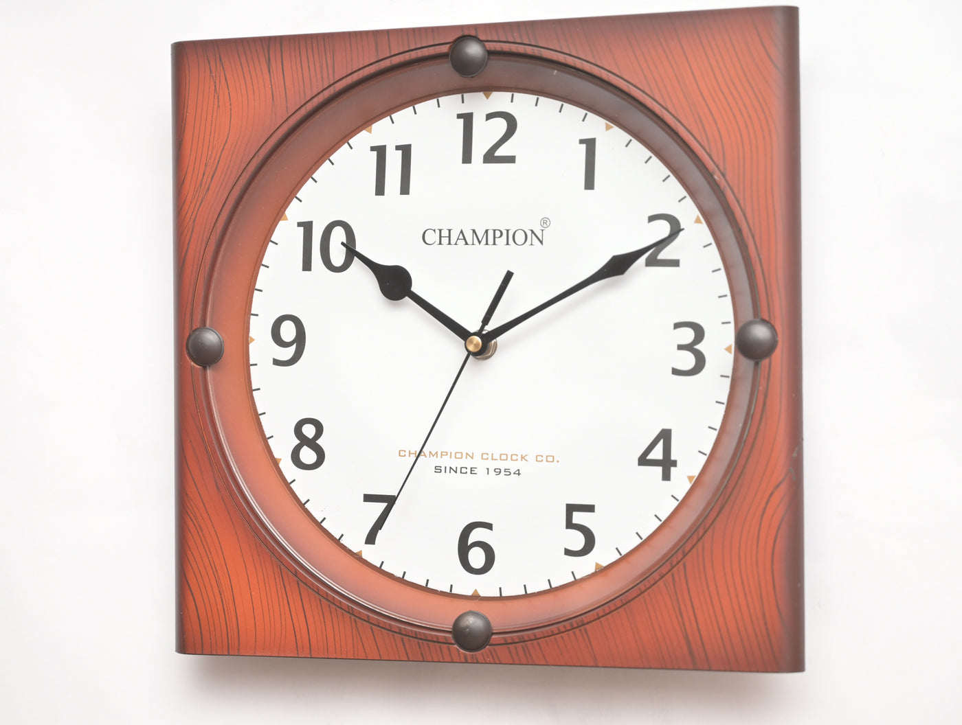 Champion 11" Brown Walnut Rectangle Supersaver Wall Clock