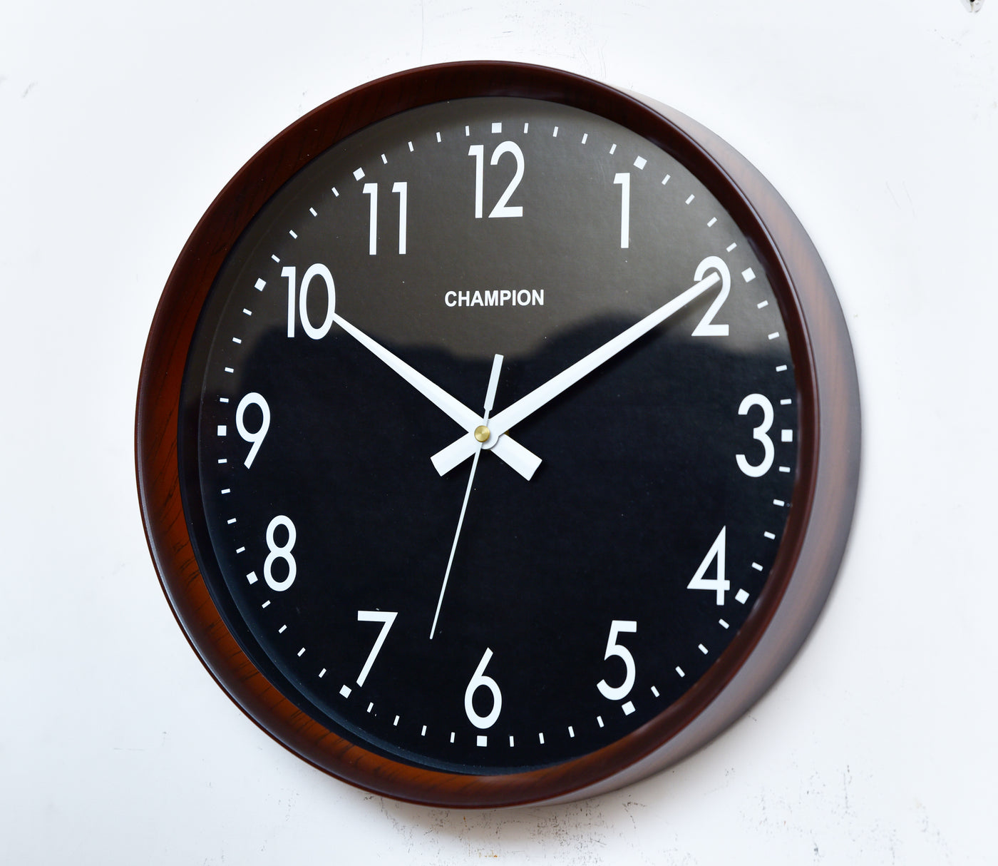 Champion Walnut-Black Wall Clock